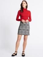 Marks & Spencer Paisley Print A-line Skirt Black Mix