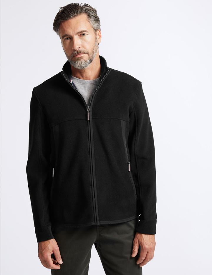 Marks & Spencer Funnel Neck Fleece Jacket With Stormwear&trade; Black