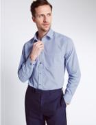 Marks & Spencer 2 Pack Easy To Iron Shirts With Tie Bluebell Mix