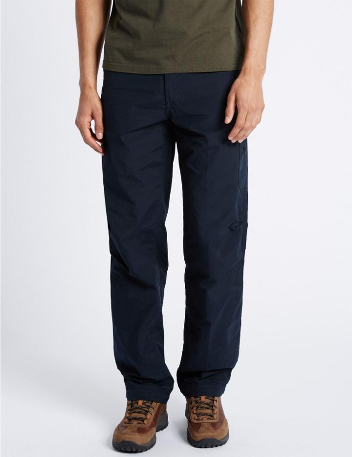 Marks & Spencer Regular Fit Cotton Rich Trousers Navy