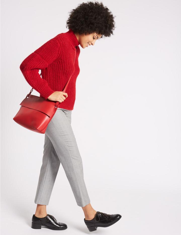 Marks & Spencer Leather Cross Body Bag Red