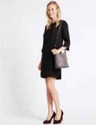 Marks & Spencer Faux Leather Across Body Bag Grey