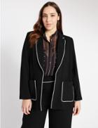 Marks & Spencer Plus Contrast Piped Jacket Black Mix