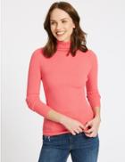 Marks & Spencer Ribbed Polo Neck Jumper Watermelon