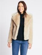 Marks & Spencer Faux Fur Coat Natural