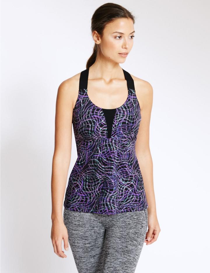 Marks & Spencer High Impact Fitted Non Wired Vest Black Mix