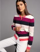 Marks & Spencer Pure Cashmere Colour Block Cardigan Pink Mix