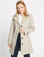 Marks & Spencer Petite Trench Coat With Stormwear&trade; Pebble