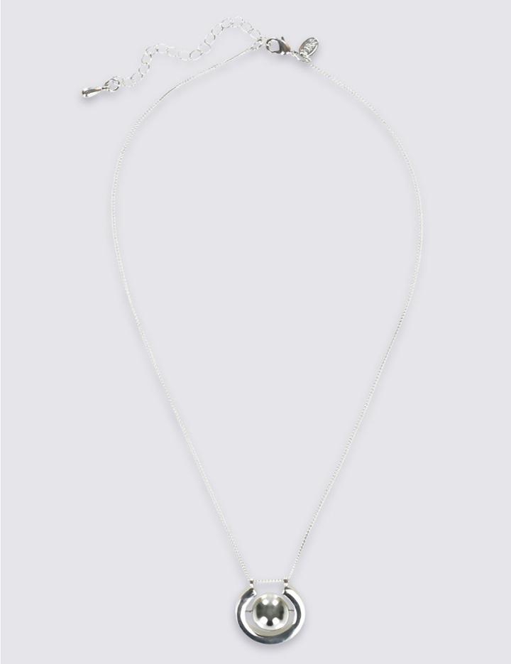 Marks & Spencer U Ring Ball Necklace Silver Mix