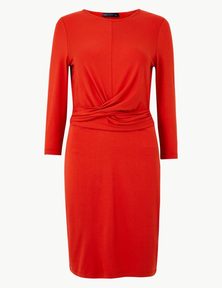 Marks & Spencer Jersey Bodycon Mini Dress Burnt Orange
