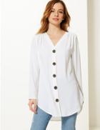 Marks & Spencer Petite Oversized Long Sleeve Blouse White