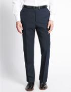 Marks & Spencer Navy Regular Fit Wool Trousers Navy
