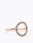 Marks & Spencer Sterling Silver Crystal Hoop Ring Rose Mix