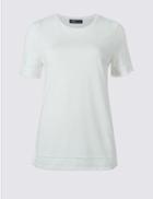 Marks & Spencer Modal Blend Lace Detail T-shirt Ivory