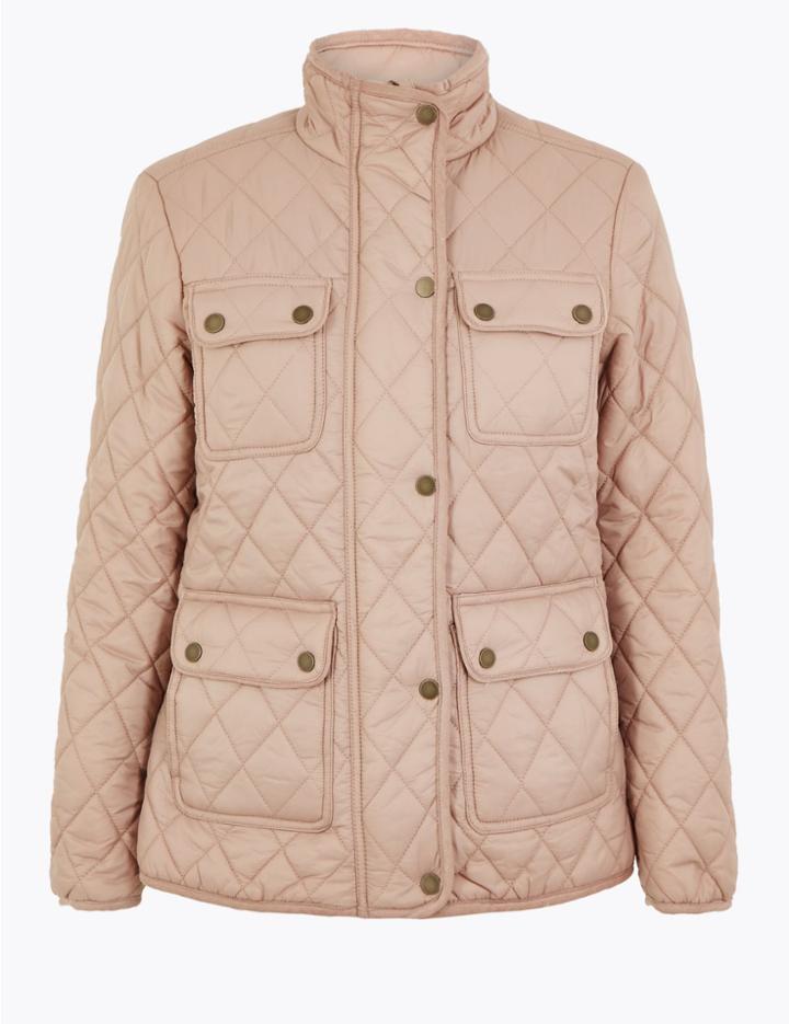 Marks & Spencer Quilted Utility Coat Oyster
