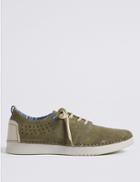Marks & Spencer Suede Lace-up Derby Shoes With Airflex&trade; Khaki