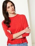 Marks & Spencer Super Soft Regular Fit Long Sleeve T-shirt Red