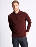 Marks & Spencer Pure Cotton Textured Polo Shirt Rust Mix