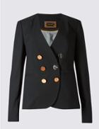 Marks & Spencer Military Double Breasted Jacket Black