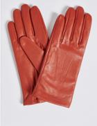 Marks & Spencer Leather Stitch Detail Gloves Orange