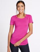 Marks & Spencer Pure Cotton Round Neck Short Sleeve T-shirt Magenta
