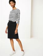 Marks & Spencer Pure Cotton Chino Skirt Black