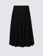 Marks & Spencer Textured A-line Midi Skirt Black