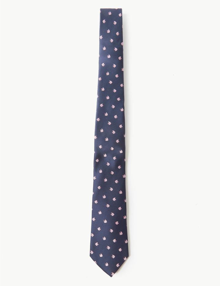 Marks & Spencer Clownfish Tie Navy Mix