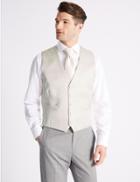 Marks & Spencer Five Button Textured Waistcoat Ivory