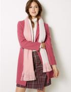 Marks & Spencer Double Sided Brushed Scarf Pink Mix