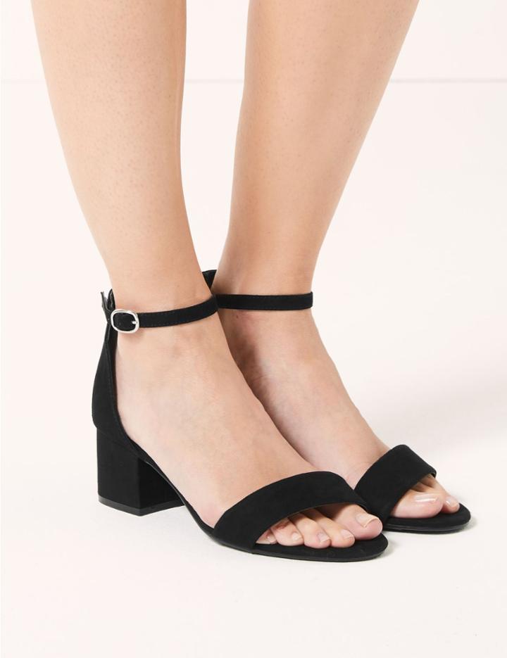 Marks & Spencer Wide Fit Block Heel Two Part Sandals