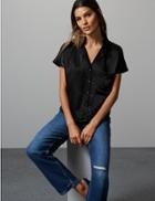Marks & Spencer Short Sleeve Shirt Black C