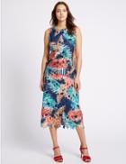 Marks & Spencer Blur Print Lace A-line Midi Skirt Multi