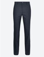 Marks & Spencer Slim Fit Stretch Checked Trousers Blue