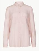 Marks & Spencer Textured Long Sleeve Shirt Pale Pink
