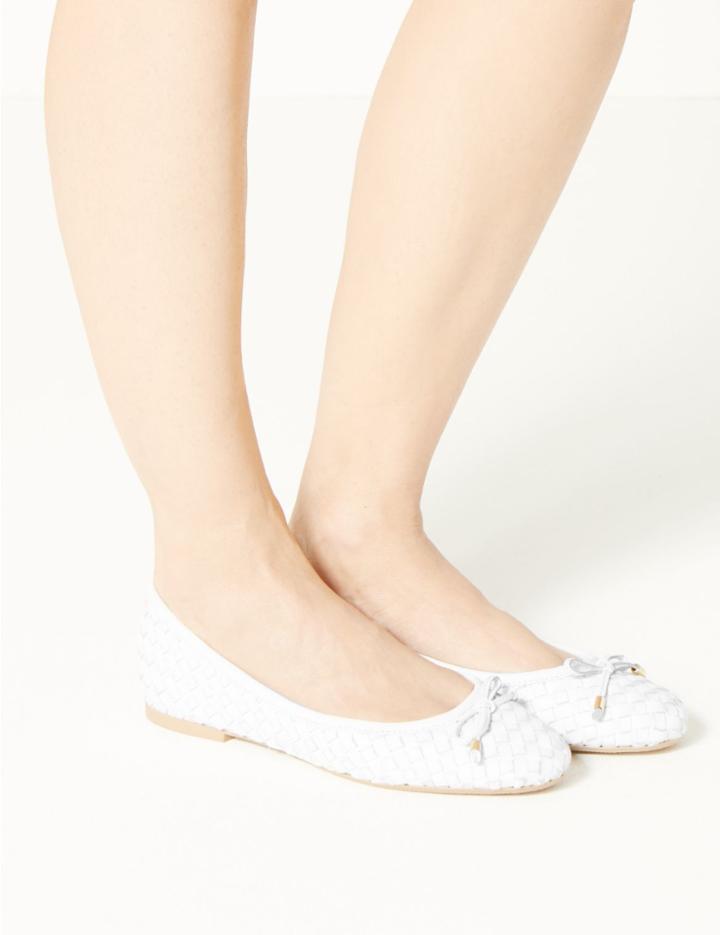 Marks & Spencer Leather Weave Ballet Pumps