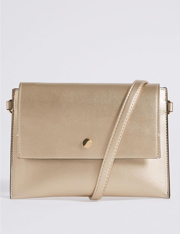 Marks & Spencer Faux Leather Belt Cross Body Bag Metallic