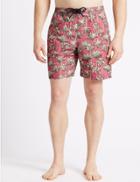Marks & Spencer Quick Dry Printed Swim Shorts Raspberry Mix