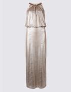 Marks & Spencer Sparkly Metallic Maxi Dress Gold