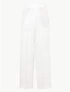 Marks & Spencer Wide Leg High Waist Ankle Grazer Trousers White Mix