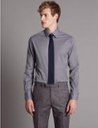 Marks & Spencer Supima&reg; Cotton Rich Tailored Fit Shirt Purple Mix