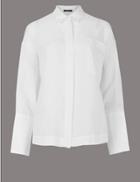 Marks & Spencer Linen Rich Long Sleeve Shirt Soft White
