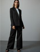 Marks & Spencer Linen Blend Wide Leg Trousers Black