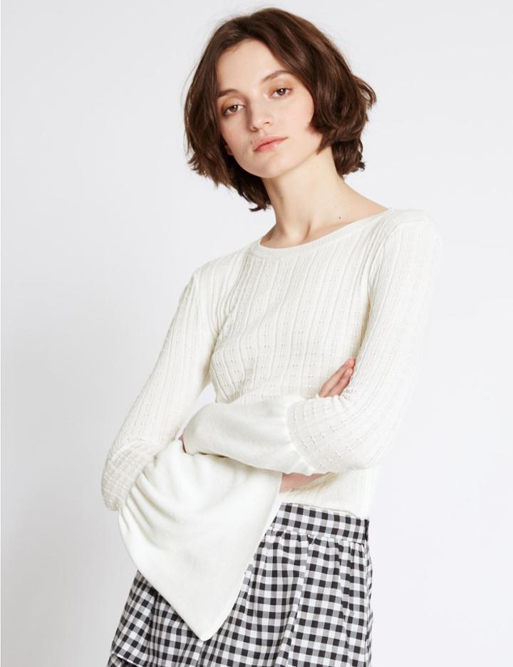 Marks & Spencer Flared Sleeve Jumper Ivory