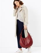 Marks & Spencer Leather Hobo Bag Bordeaux