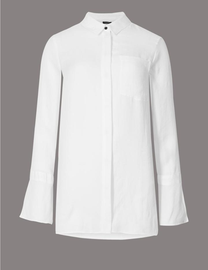 Marks & Spencer Long Sleeve Shirt White