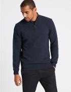 Marks & Spencer Pure Lambswool Jumper Navy Marl
