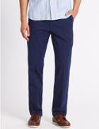 Marks & Spencer Cotton Rich Chino Trousers Navy