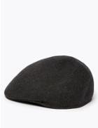 Marks & Spencer Pure Wool Flat Cap Charcoal