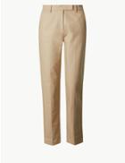 Marks & Spencer Cotton Slim 7/8th Trousers Coffee